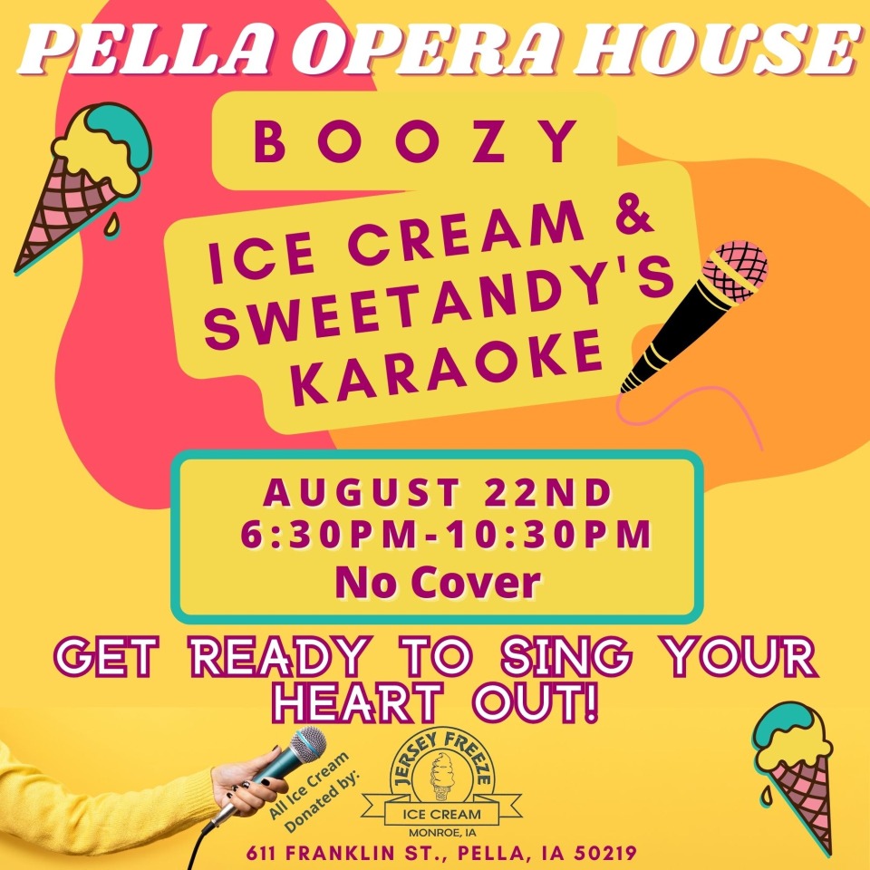 Boozy Ice Cream & Sweetandy's Karaoke at The Pella Opera House  photo